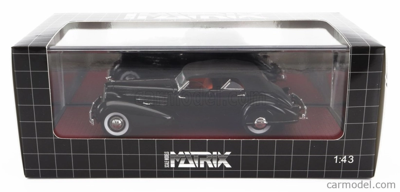 Modely v mierke Matrix Cadillac V16 Dual Cowl Sport Pheaton Cabriolet Closed 1937 1:43 Black