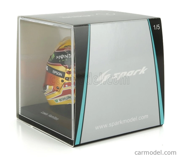 Spark-model prilby Bell Casco Helma F1 Lewis Hamilton Majster sveta Team Amg Petronas W08 N 44 Winner Mexico Gp 2017 1:5 Yellow