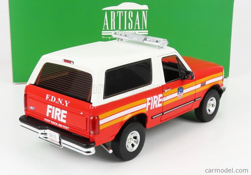 Greenlight Ford usa Bronco Fdny New York Fire Engine 1996 1:18 červená biela