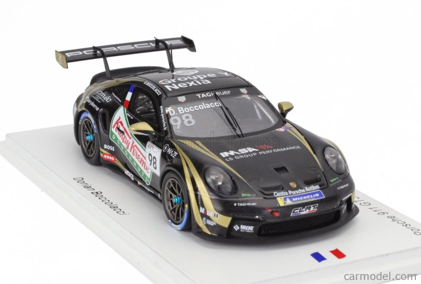 Spark-model Porsche 911 992 Gt3 Cup N 98 France Champion Porsche Carrera Cup 2023 Dorian Boccolacci 1:43 Black