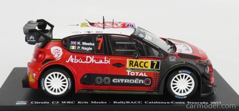 Edícia Citroen C3 Wrc Abu Dhabi N 7 Rally Rac Catalunya Costa Durada 2017 K.meeke - P.nagle 1:24 čierna sivá biela