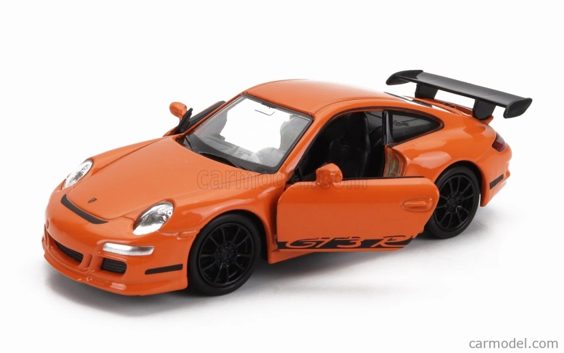 Miniature Porsche 911 997 GT3 RS Par Welly – Échelle 1/34-1/39 – Modèle Métal Orange Avec Portes Ouvrantes – Longueur 11 Cm – Collection Ou Cadeau Pour Fans De Porsche