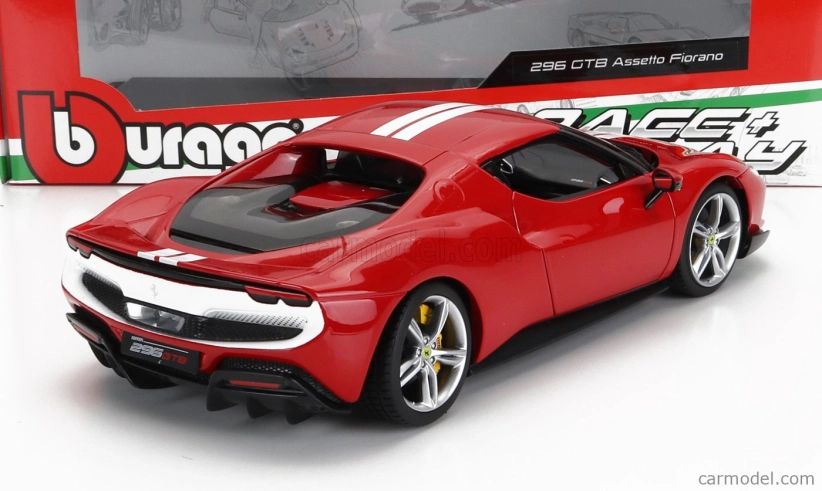 Bburago Ferrari 296 Gtb Assetto Fiorano 2022 1:18 červeno-biela