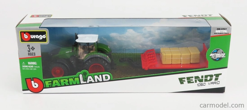 Bburago Fendt Vario 1050 Tractor With Trailer 2016 1:50 Zelená Červená