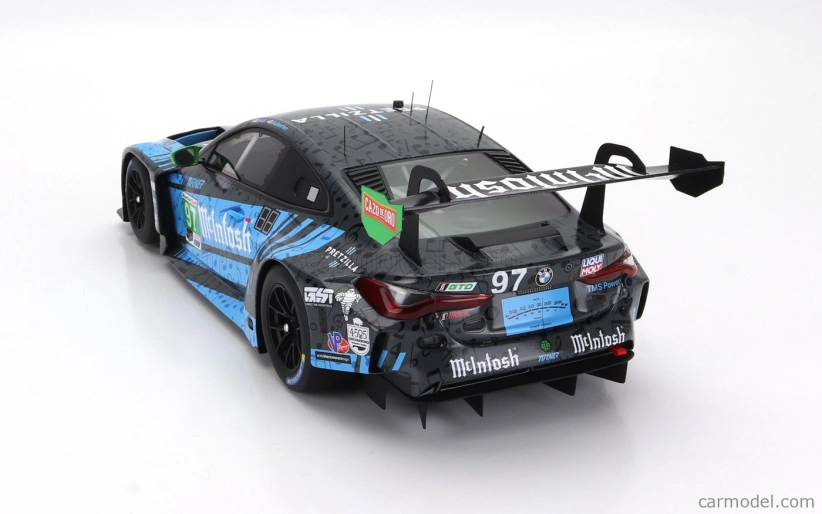 Truescale BMW radu 4 M4 Gt3 Team Turner Motorsport N 97 2nd Imsa Gtd Class Laguna Seca 2023 B.auberlen - J.edwards - B.spengler - C.hull 1:18 Blue Black