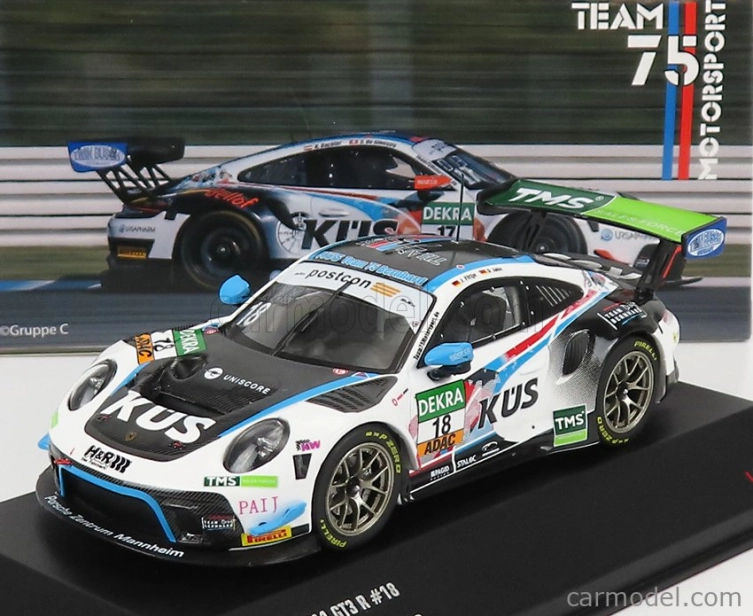 Ixo-models Porsche 911 991-2 Gt3 R Team Kues 75 Bernhard N 18 1:43, bíločerná