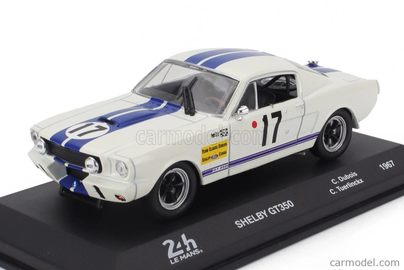Edicola Ford usa Mustang Shelby 350gt 4.7l V8 Coupe Team C.dubois N 17 24h Le Mans 1967 Claude Dubois - Chris Tuerlinckx 1:43 Bílá Modrá