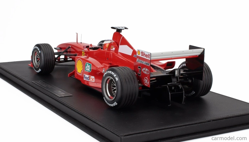 Gp-repliky Ferrari F1 F399 Team Scuderia Ferrari N 3 2nd Brazilian Gp (s figúrkou pilota) 1999 Michael Schumacher - Con Vetrina - s vitrínou 1:12 červená biela