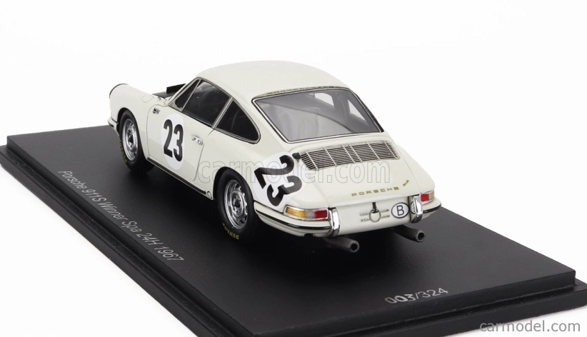 Spark-model Porsche 911 Coupe N 23 Víťaz 24h Spa 1967 Jean Pierre Gaban - Pedro 1:43 Biela Čierna