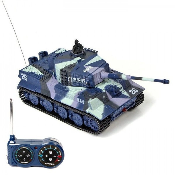 RC tank German Tiger 1:72, modrá