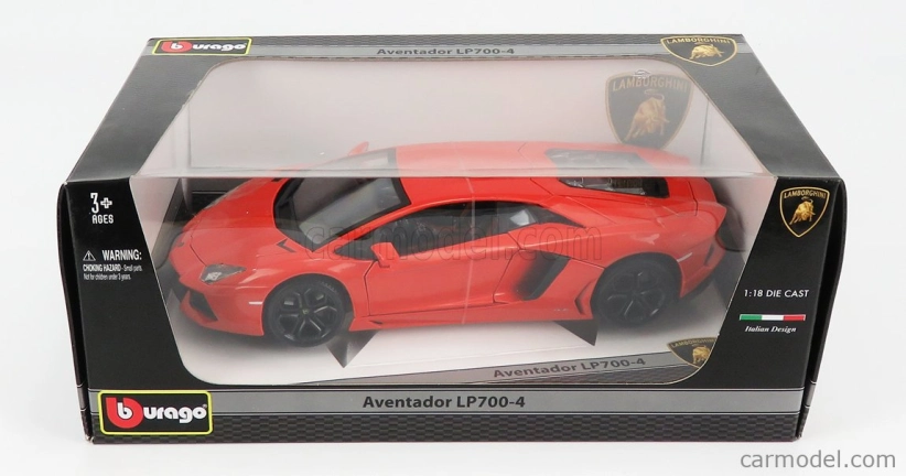 Bburago Plus Lamborghini Aventador LP 700-4 1:18 oranžová metalíza