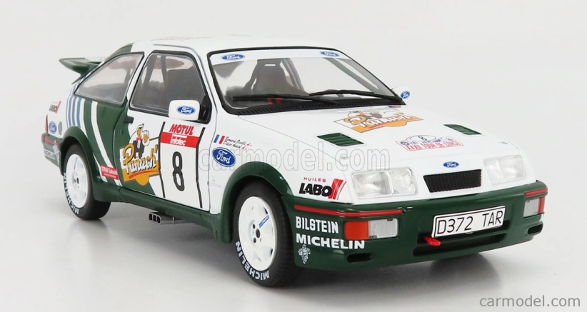 Solido Ford england Sierra Cosworth Rs500 N 8 Rally Tour De Corse 1988 Auriol 1:18 bielo-zelená