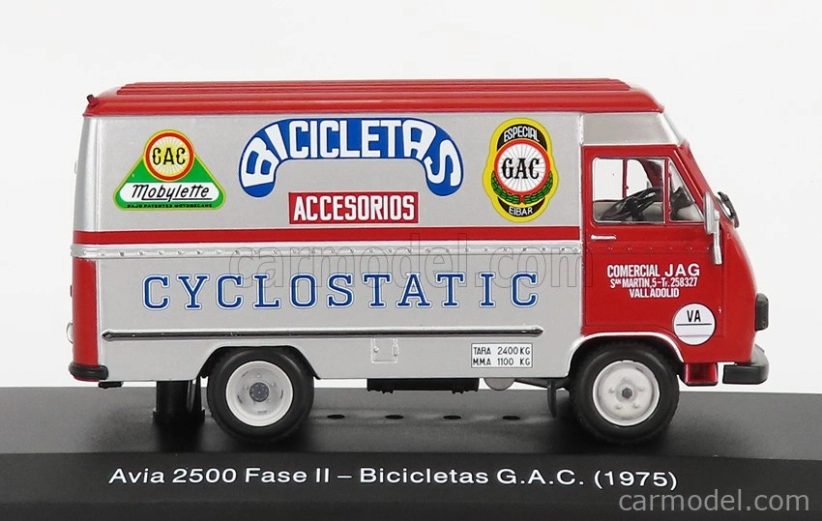 Edicola Avia 2500 Fase Ii Van - Bicicletas Gac Cyclostatic 1975 1:43 Red Silver