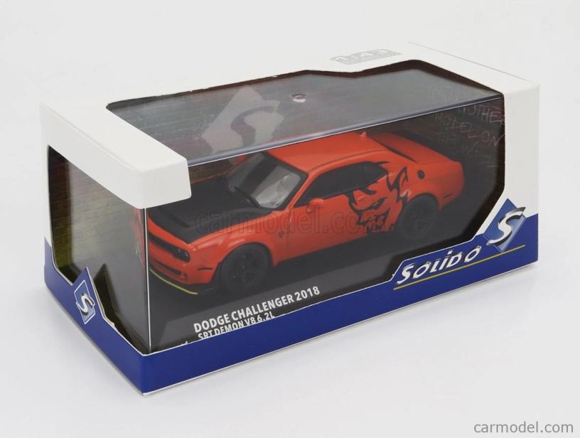Solido Dodge Challenger Srt Demon V8 6.2l Coupe 2018 1:43 Orange Black