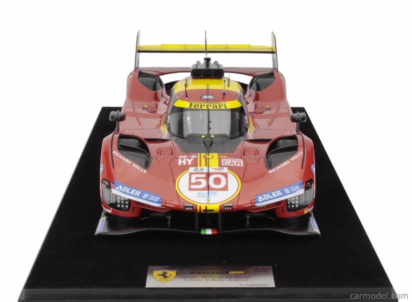 Looksmart Ferrari 499p 3.0l Turbo V6 Team Ferrari Af Corse N 50 Winner 24h Le Mans 2024 Antonio Fuoco - Miguel Molina - Nicklas Nielsen 1:12 Červená Žlutá Černá
