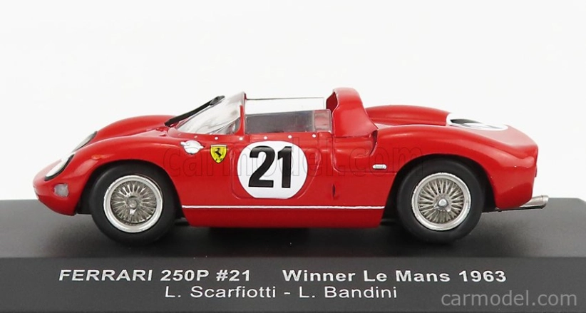 Ixo-models Ferrari 250p Spider 3.0l V12 Team Ferrari Spa Sefac N 21 Winner 24h Le Mans 1963 L.scarfiotti - L.bandini 1:43 Červená