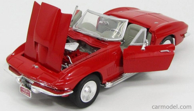 Motor-max Chevrolet Corvette Cabriolet 1967 1:24 Red