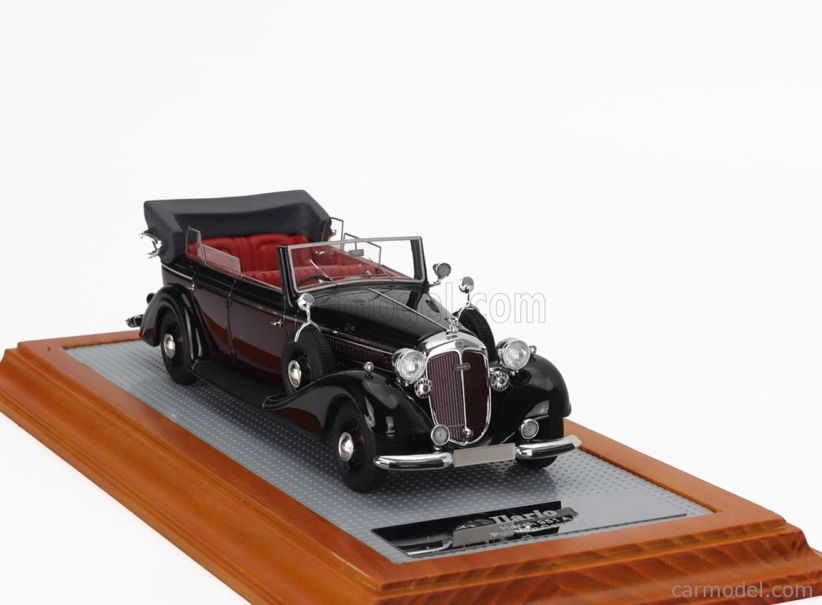 Ilario-model Horch 951a Pullman Original Car Cabriolet Open 1937 1:43 Black Bordeaux