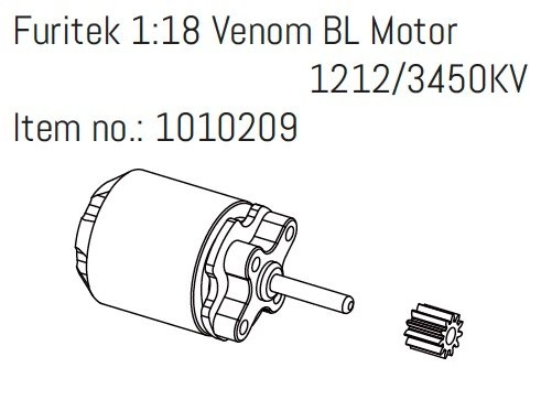 HBP240389 - (1010209) Furitek 1:18 Venom BL Motor 1212/3450KV