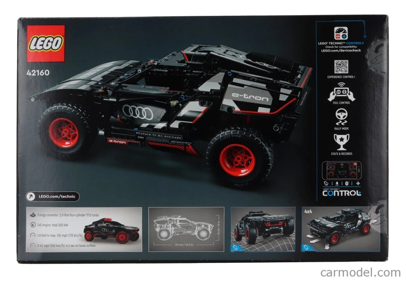 Lego Audi Lego Technic - Rs Q E.tron Dakar Rally 2022 - 914 Pezzi - 914 ks 1:12 sivá čierna