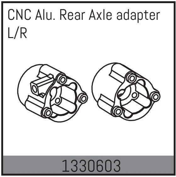 1330603 - CNC Alu Rear Axle Adapter L/R Absima Yucatan