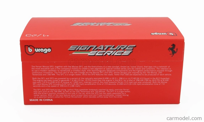 Bburago Ferrari Monza Sp2 2018 1:43 Red Met
