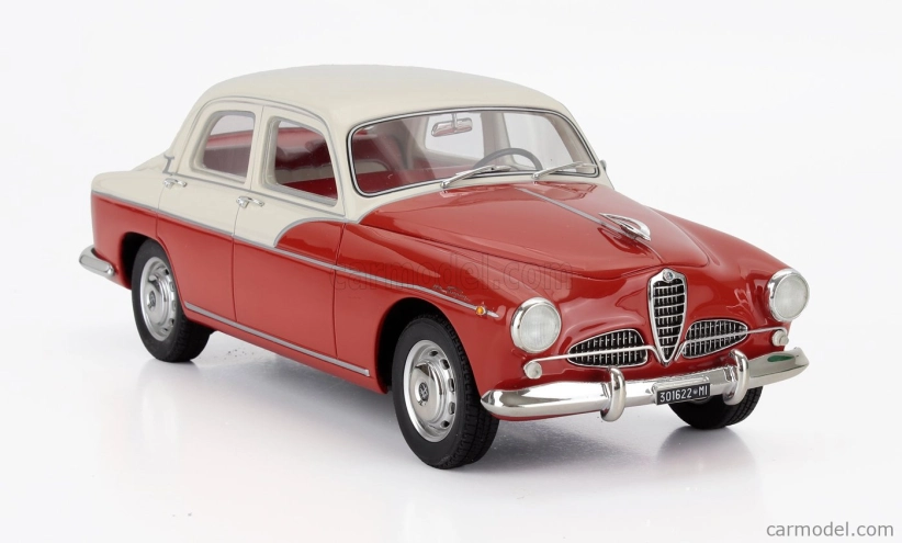 Modely v mierke Alfa romeo 1900 Super Berlina 1958 1:18 Červená Biela
