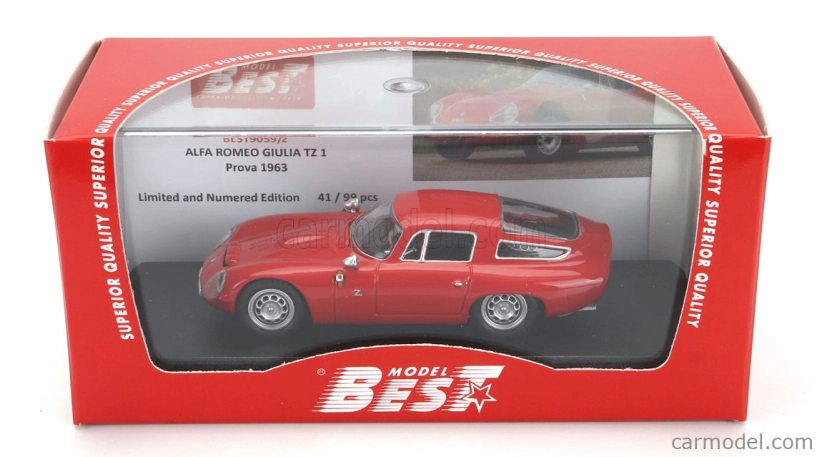 Najlepší model Alfa romeo Giulia Tz Coupe Prova 1963 1:43 Red