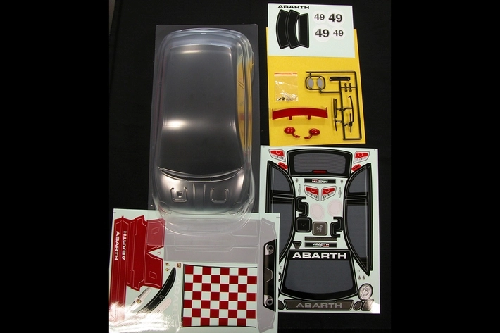Karoséria číra, Fiat 500 Abarth, nálepky, príslušenstvo (200mm)
