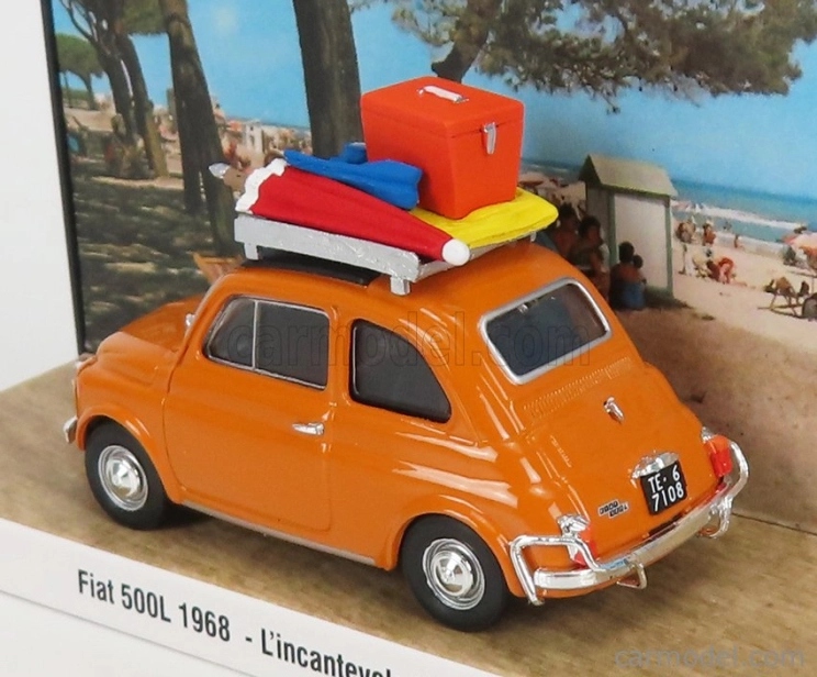 Brumm prom Fiat 500l 1968 - Tutti Al Mare - L'incantevole Pineta 1:43, žlutá