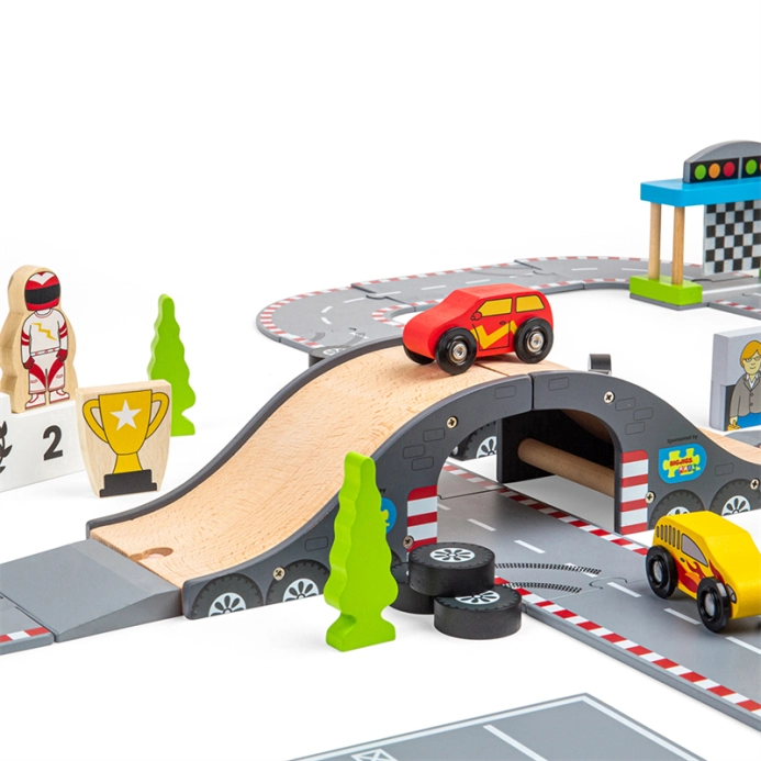 Bigjigs Rail Dřevěná autodráha závodní den - poškozený obal