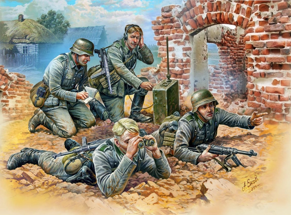 Zvezda figurky - německý průzkumný tým (1:72)