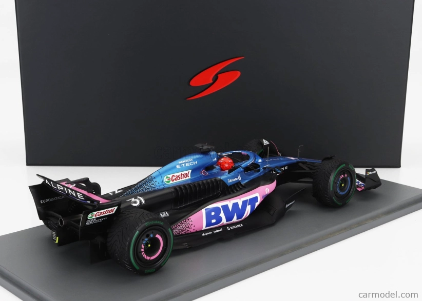 Spark-model Alpine F1  A523 Team Bwt Alpine N 31 3rd Monaco Gp 2023 Esteban Ocon 1:18 Modrá Růžová