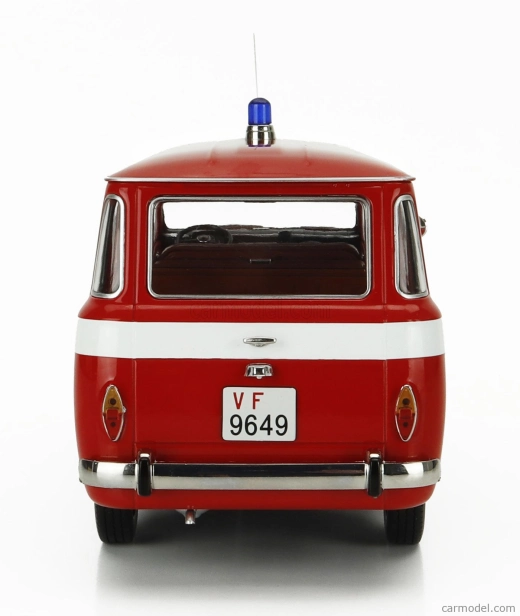 Mitica-diecast Fiat Fiat 850 Familiare Vigili Del Fuoco 1970 - Interno Brown 1:18 Red
