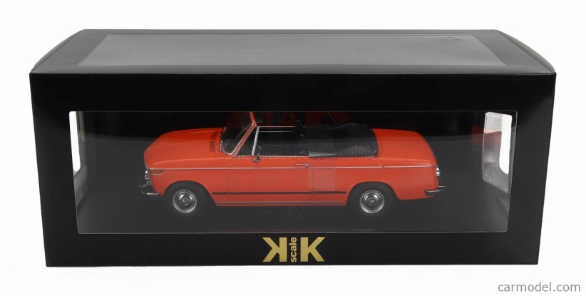 BMW 1600-2 Cabriolet 1968 v mierke kk - s odnímateľnou mäkkou strechou 1:18 oranžová