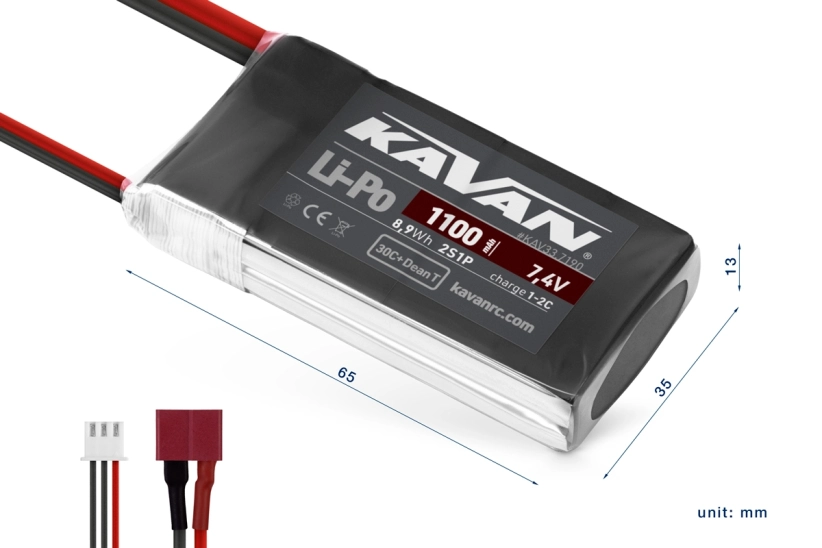 KAVAN Li-Po 1100mAh/7,4V 30C + Dean T