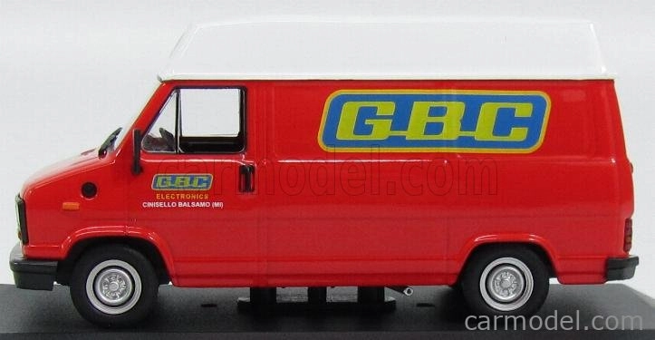 Edicola Fiat Ducato Van 1983 - Gbc Eletronics Cinisello Balsamo (mi) 1:43 Červená biela