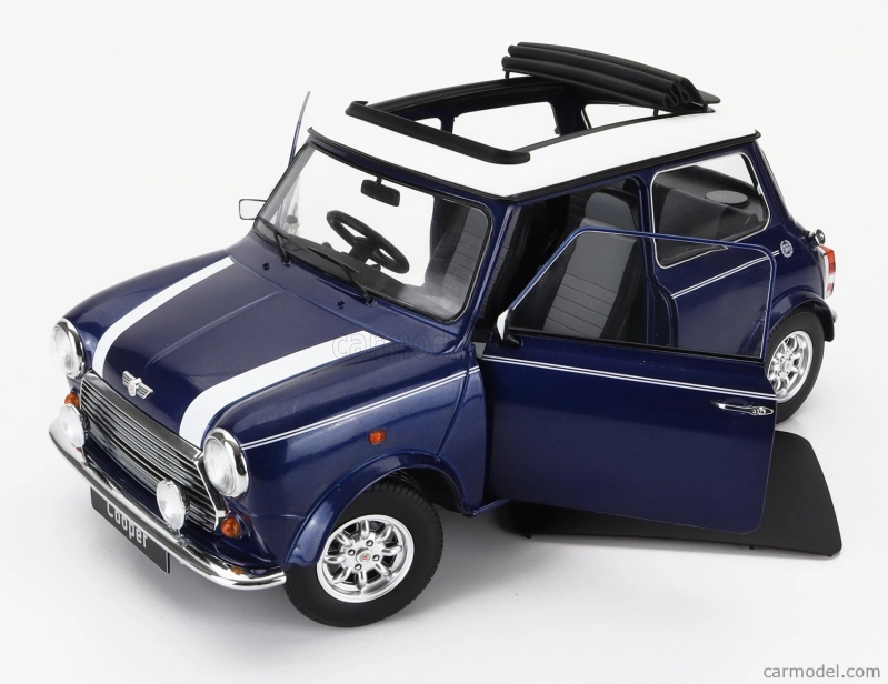 Kk-scale Mini Cooper Sunroof Rhd 1992 1:12 Modrá Met Bílá