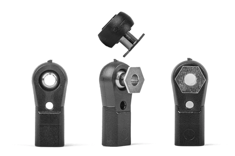 MAXI kĺbok M3 s guľovým kĺbom 6,0mm, šesťhranou základňou a vŕtaním 3,0mm, 100 ks