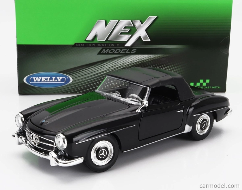 Welly Mercedes Benz 190sl Cabriolet uzavretý 1955 1:24 čierna