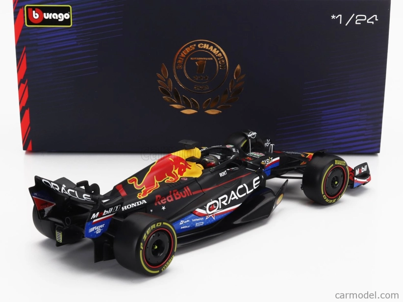 Bburago Red bull F1 Rb19 Team Oracle Red Bull Racing N 1 World Champion Winner Austin Usa Gp 2023 Max Verstappen – With Pilot And Showcase 1:24 Matt Blue