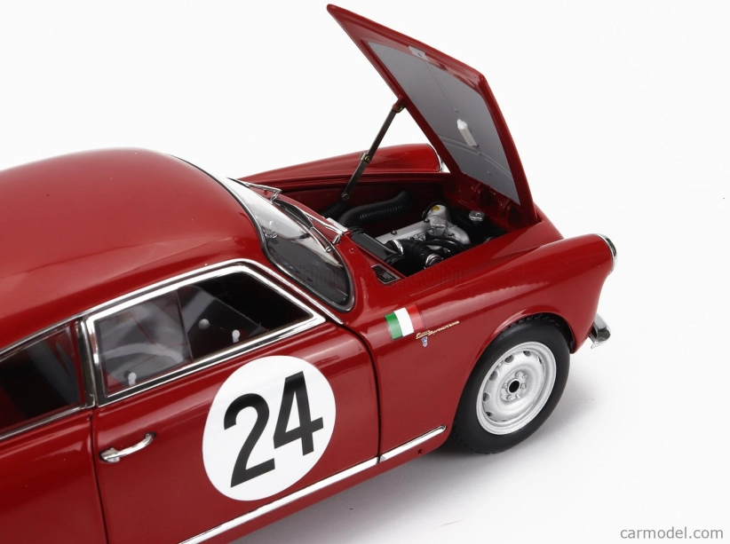 Kyosho Alfa romeo Giulietta Sv Sprint Veloce N 24 Targa Florio 1958 N.todaro - R.barbato 1:18 Red