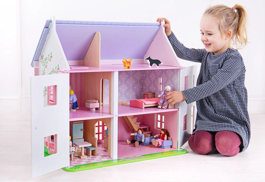 Bigjigs Toys Ružový domček pre bábiky – poškodený obal