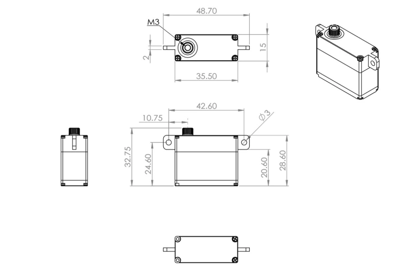 HV747R (0,13s/60°, 15,0 kg.cm)