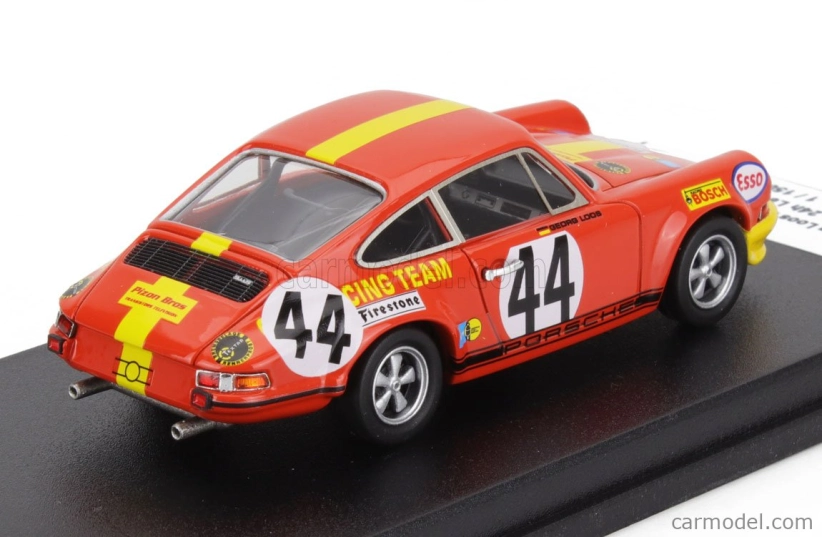 Trofeu Porsche 911s Coupe Team Gelo Racing N 44 24h Le Mans 1972 Georg Loos - Jean Sage - Franz Pesch 1:43 Červená Žlutá