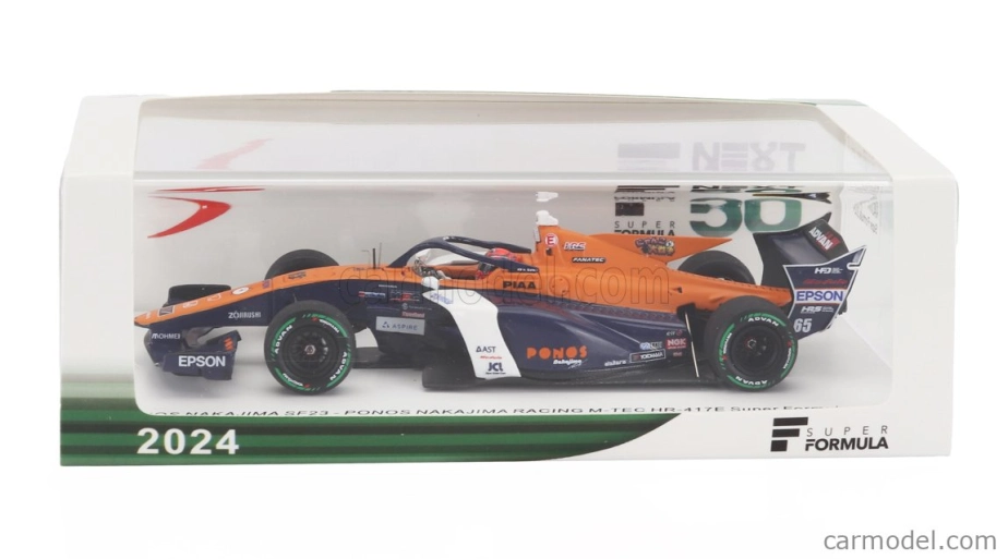 Spark-model Dallara Sf23 Hr-417-e Team Ponos Nakajima Racing M-tec N 65 Super Formula Season 2024 Ren Sato 1:43 Orange White Blue