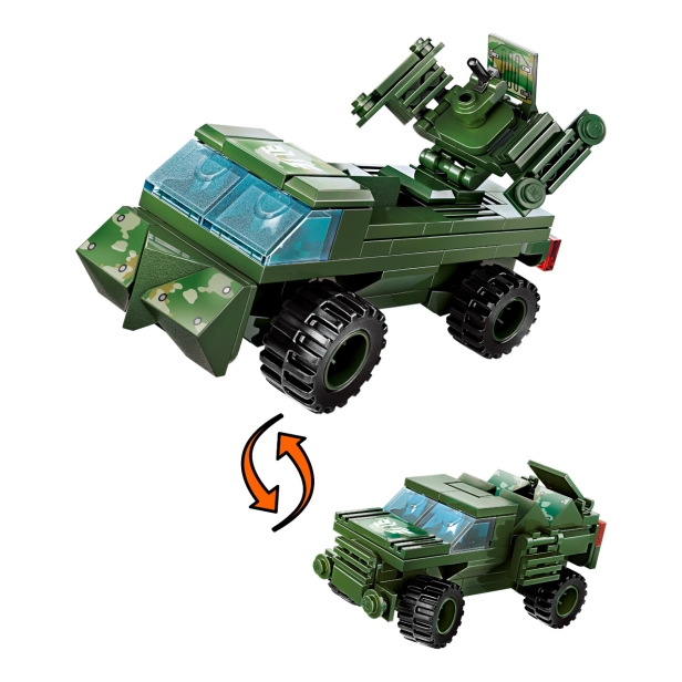 Qman War-Spirit Wheeled Tank 42301 8v1 set