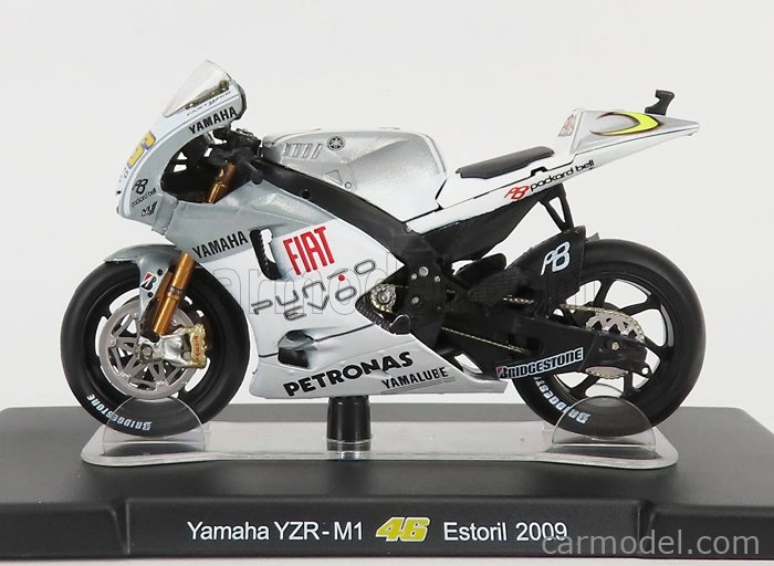 Edicola Yamaha Yzr M1 N 46 Majster sveta Estoril Motogp 2009 Valentino Rossi 1:18 bielo strieborná