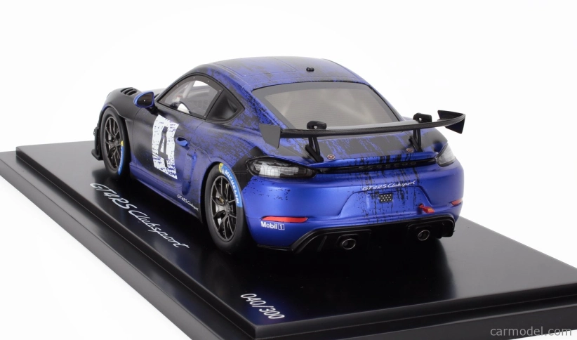 Spark-model Porsche 718 (982) Cayman Gt4 Rs N 4 Clubsport 2023 - Con Vetrina - S vitrínou 1:18 Blue Black