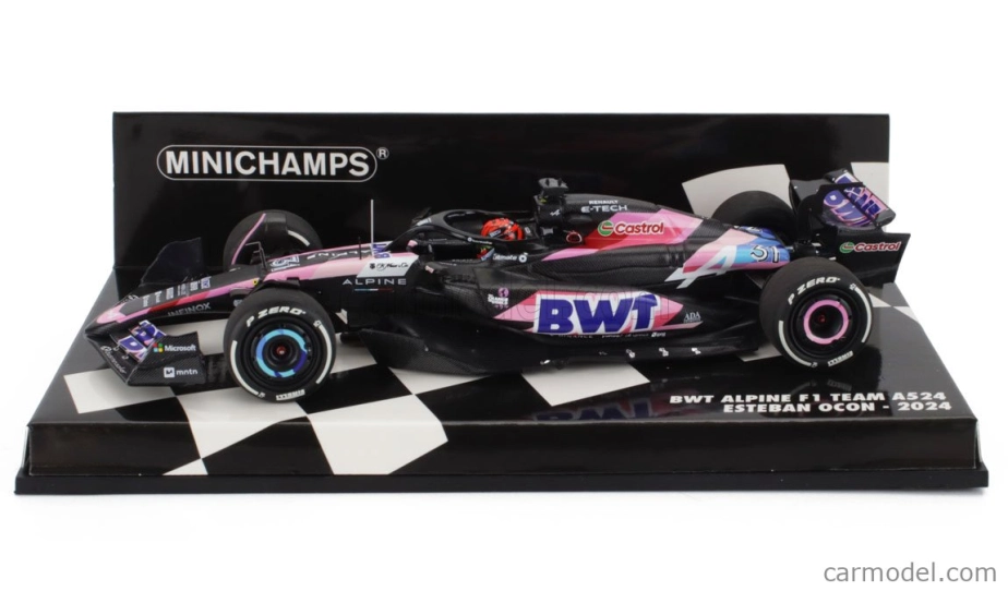 Minichamps Alpine F1 A524 Team Bwt Alpine N 31 Sezóna 2024 Esteban Ocon 1:43 Čierna Modrá Ružová
